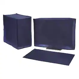 Unique Bargains - 3pcs Computer Dust Cover Set for 19" Monitor, Keyboard and Host PC, Non-Woven Dust Proof Protection Case - Blue