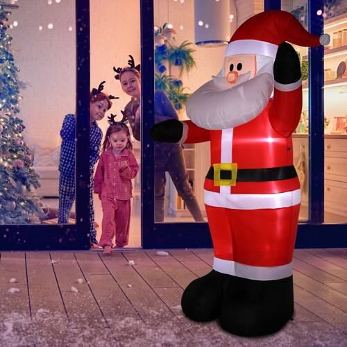 Alt View 8. Winado - 8FT Christmas Giant Inflatable Santa Claus with Lights for Outdoor Indoor Home Yard Garden Holiday Party Decoration - Red.