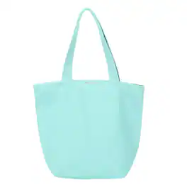 Unique Bargains - Canvas Tote Bag with Zipper, 10.2"x3.9" Grocery Bag with Handles, Cute Handbag for Birthday Gifts DIY - Light Green