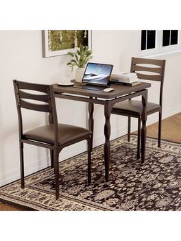 Jojoka - Kitchen Table Home Dining Table Set For 2 Dining Table And Chairs Set Of 2 for Dining Room, Home Office, Living Room - Black