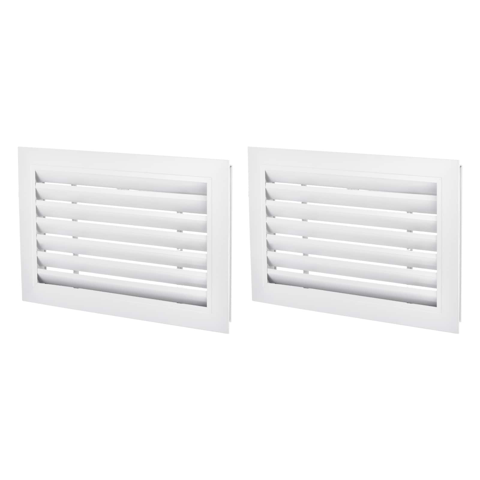 Unique Bargains - 16" x 10" Door Air Vent Cover 2pcs, Anodized Aluminum Alloy Louvered Grille Guard for Cabinet Wardrobe Door - Black