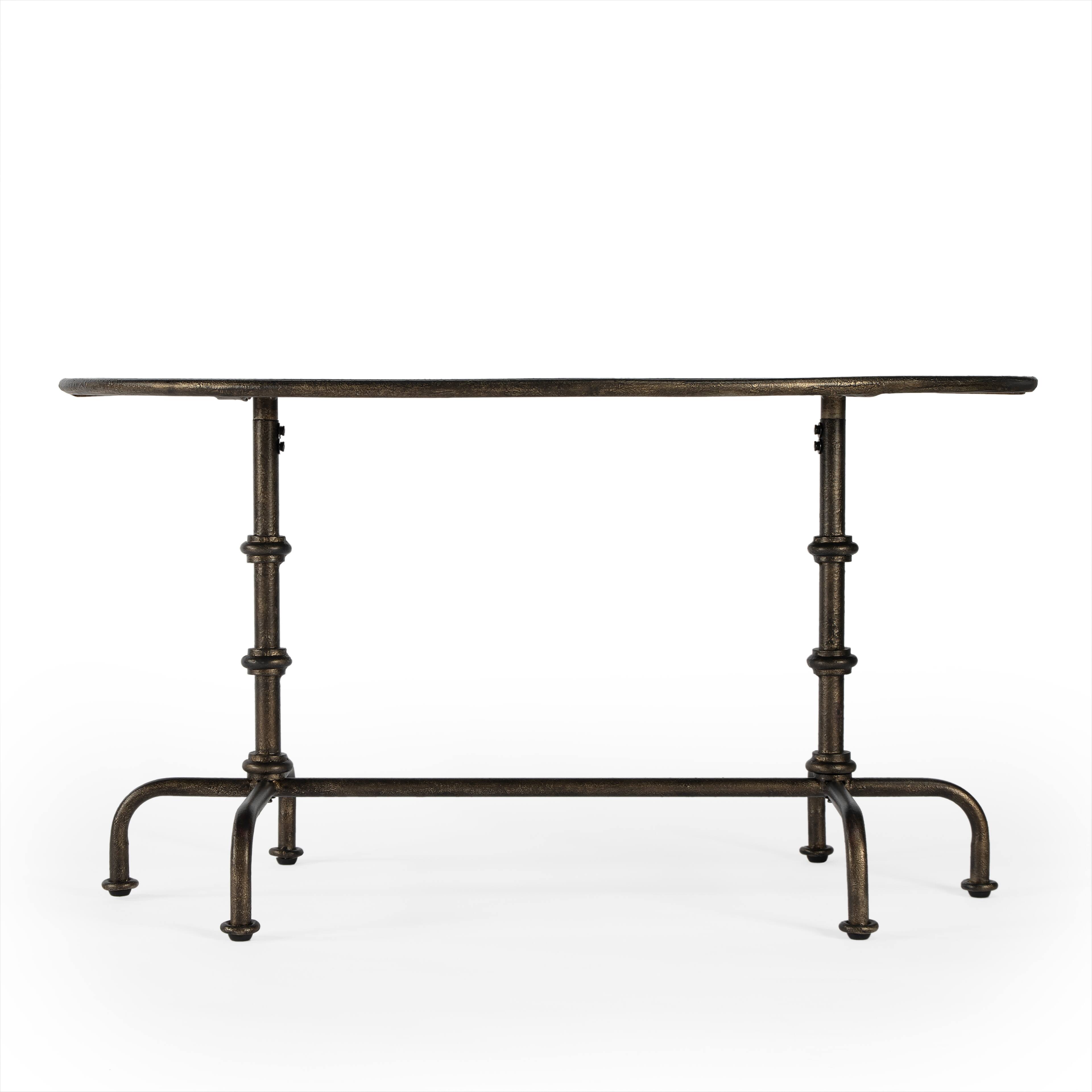 Alt View 2. Butler Specialty - Kira 38 in. W Oval Metal Industrial Coffee Table with Tray Top Edging - Silver.