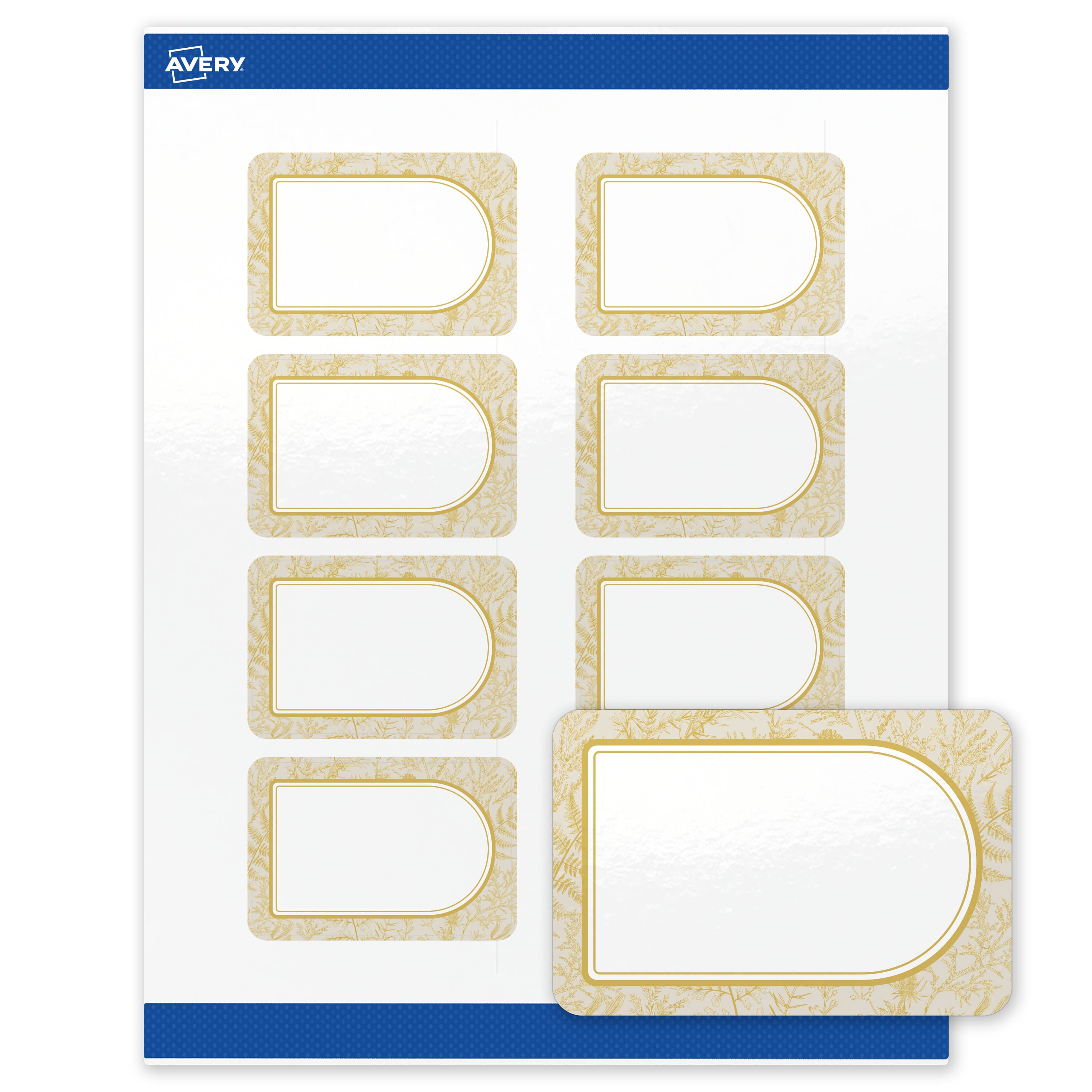 "Avery - Labels, 2"" x 3"", Glossy Arched Metallic Gold Florals - White" price history on PriceWatchPro