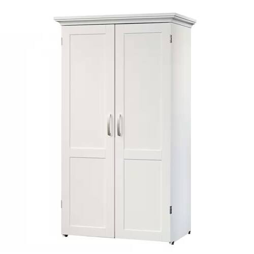 Front. SlickBlue - Versatile Drop Leaf Desk – Home Office Computer Desk, Craft Table, and Armoire - White.