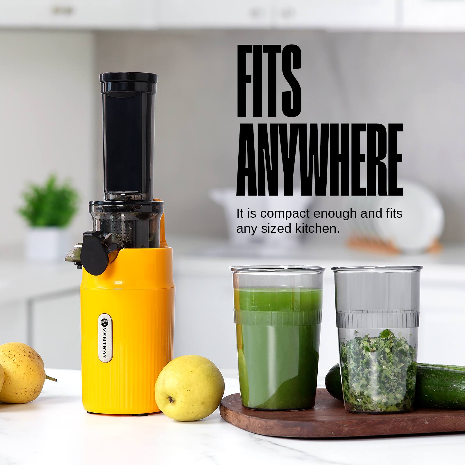 FITS ANYWHERE  
It is compact enough and fits any sized kitchen.  
VENTRAY