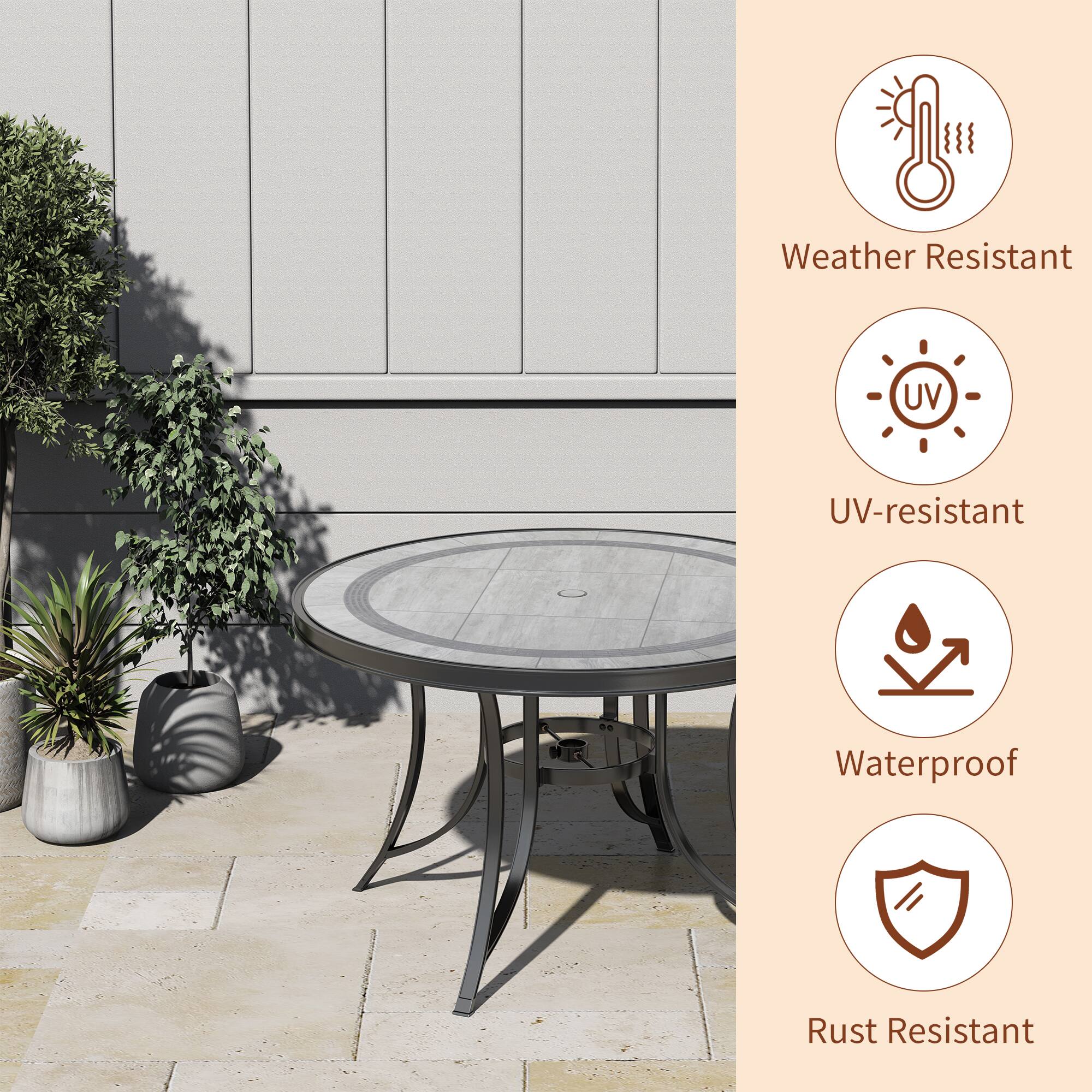 Weather Resistant  
UV-resistant  
Waterproof  
Rust Resistant