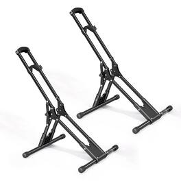 VEVOR - Bike Stand 2 Pack, Foldable Freestanding Bike Storage Rack, Carbon Steel Garage Bicycle Floor Stand - Black