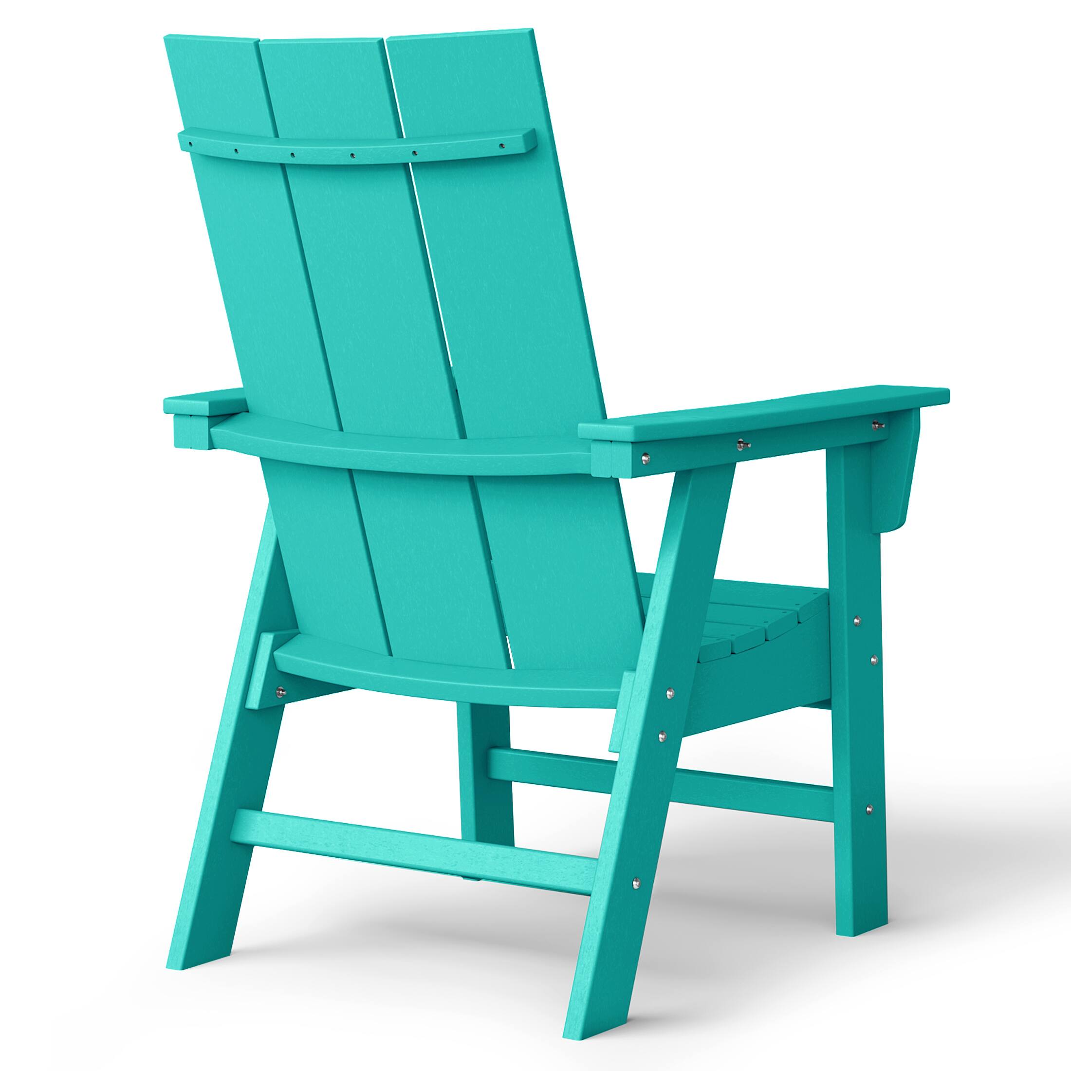 Back. WestinTrends - WestinTrends Ashore Outdoor Patio HDPE Plastic Modern Adirondack Dining Chairs (Set of 2) - Turquoise.