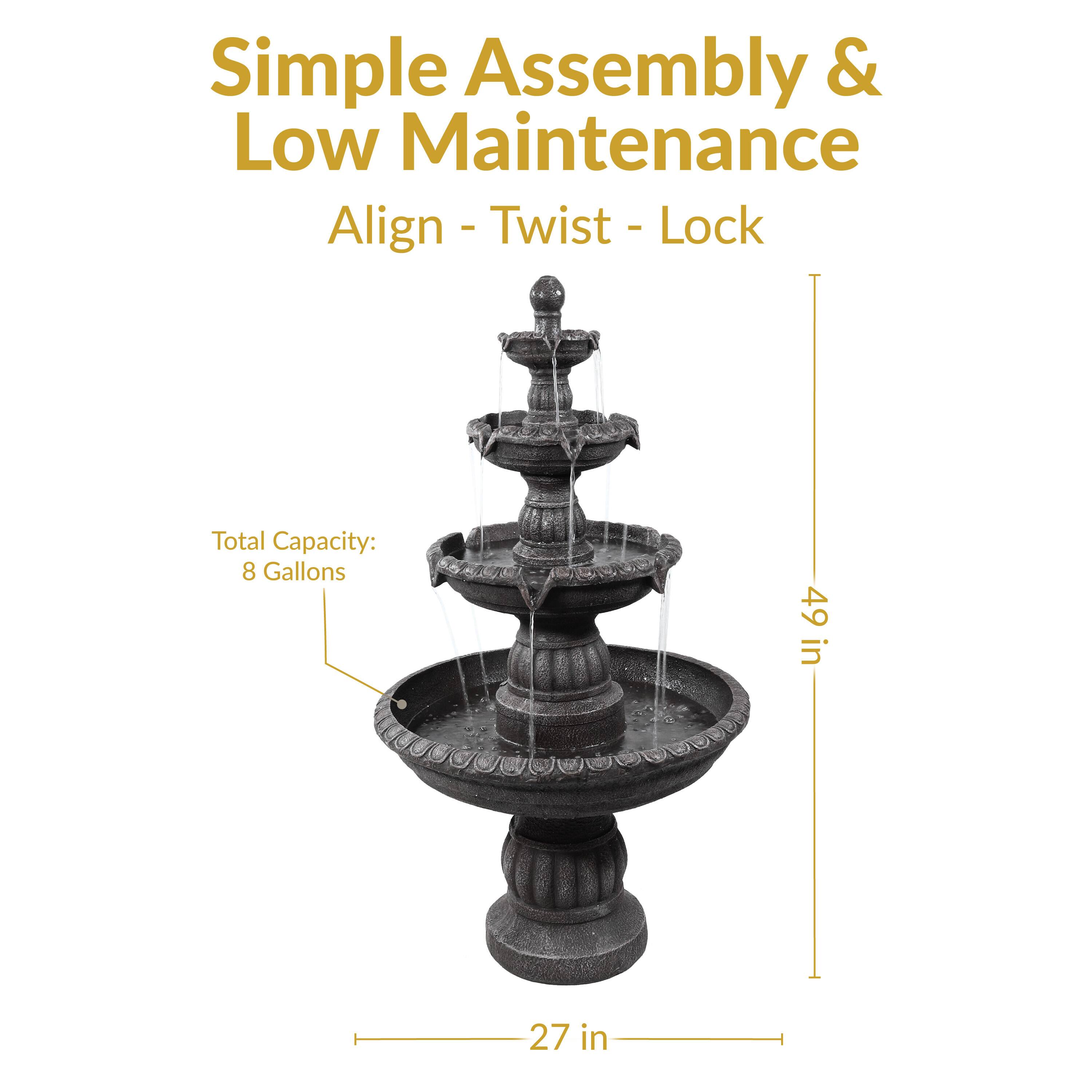 Simple Assembly & Low Maintenance  
Align - Twist - Lock  

Total Capacity: 8 Gallons  
49 in  
27 in