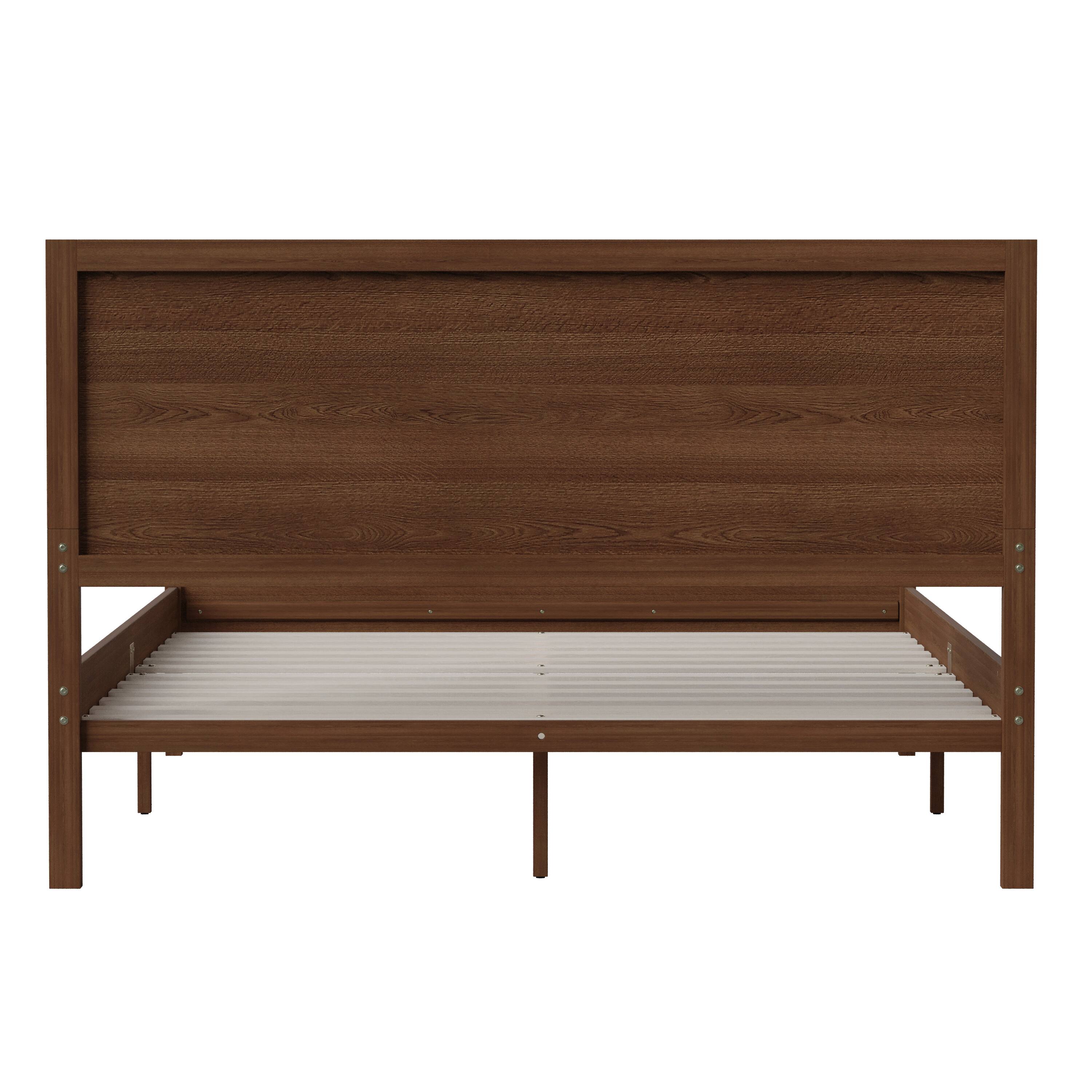 Alt View 7. Emma + Oliver - Allanza Classic Wooden Platform Bed with Headboard - Brown.