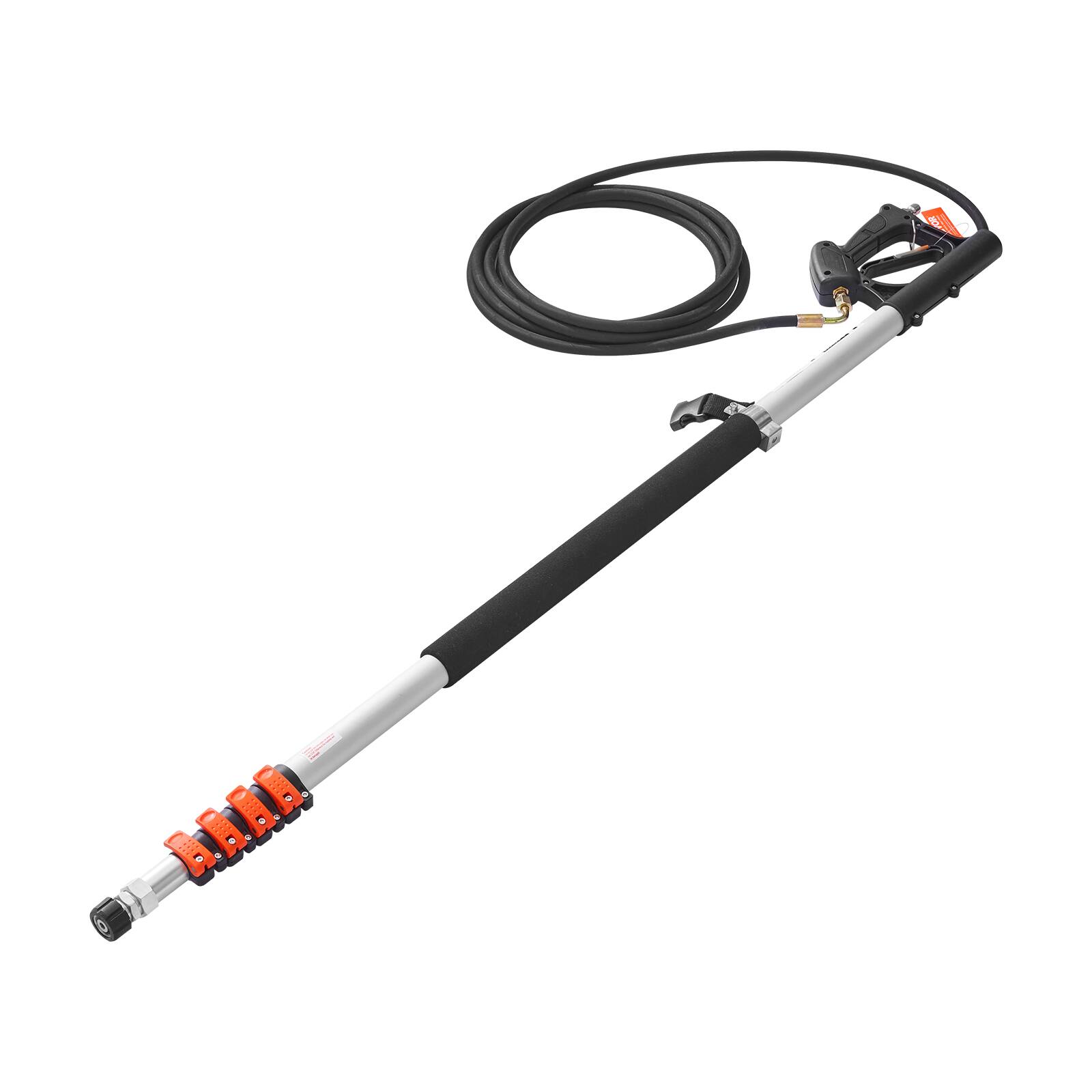 Alt View 5. VEVOR - Pressure Washer Telescoping Wand, 21 ft, 4000 psi, Telescopic Spray Wand with Power Washer Extension Wands - Black + aluminum metallic color.