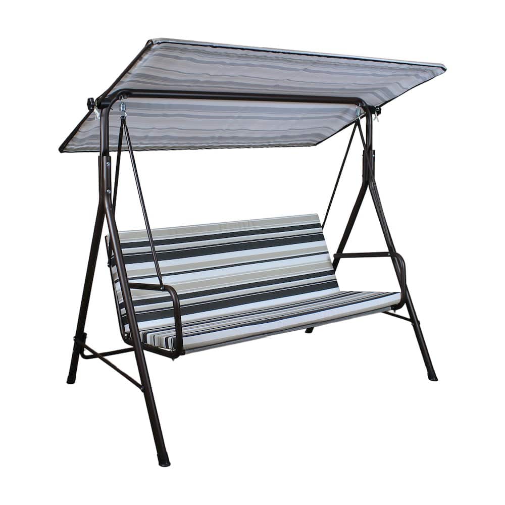 SUNJOY - 2-Seat Patio Metal Porch Swing With Adjustable Canopy - Brown price history on PriceWatchPro