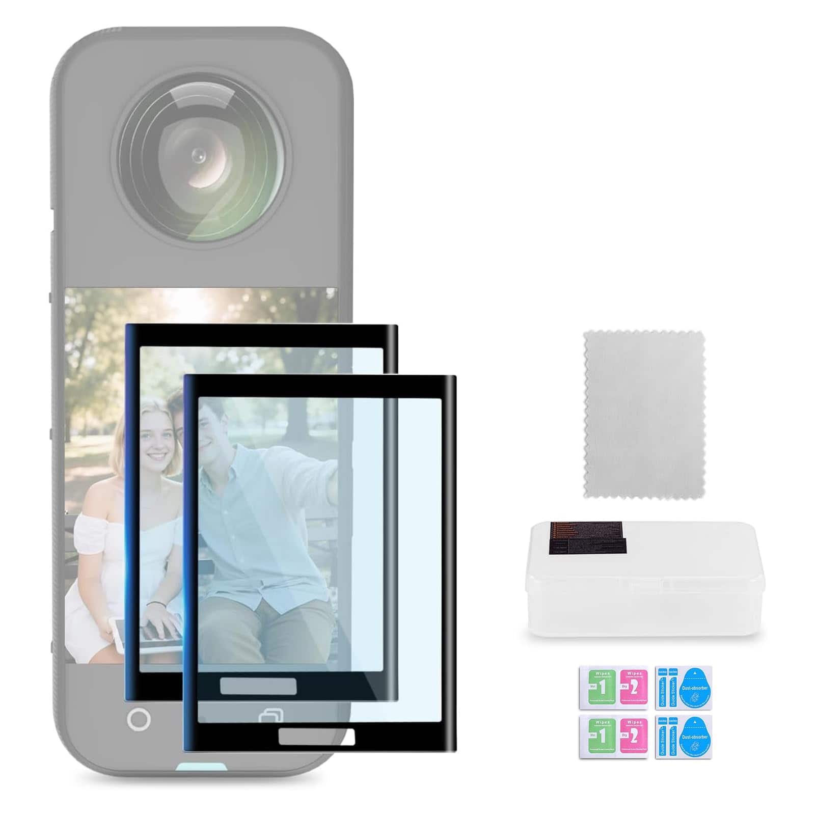 Neewer - 2-Pack 9H Tempered Glass Screen Protector for Insta360 X4/X5, CA146