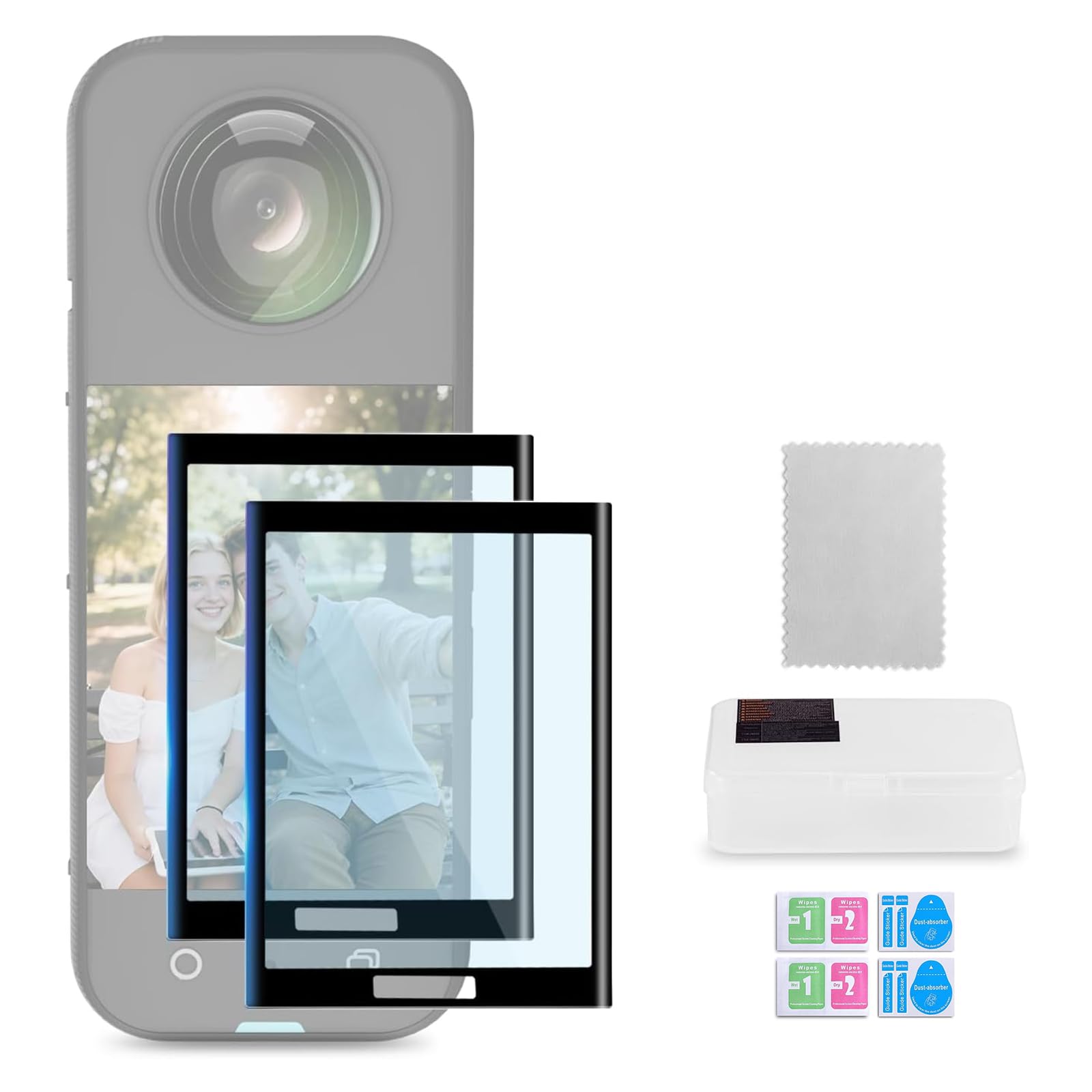 Neewer - 2-Pack 9H Tempered Glass Screen Protector for Insta360 X4/X5, CA146