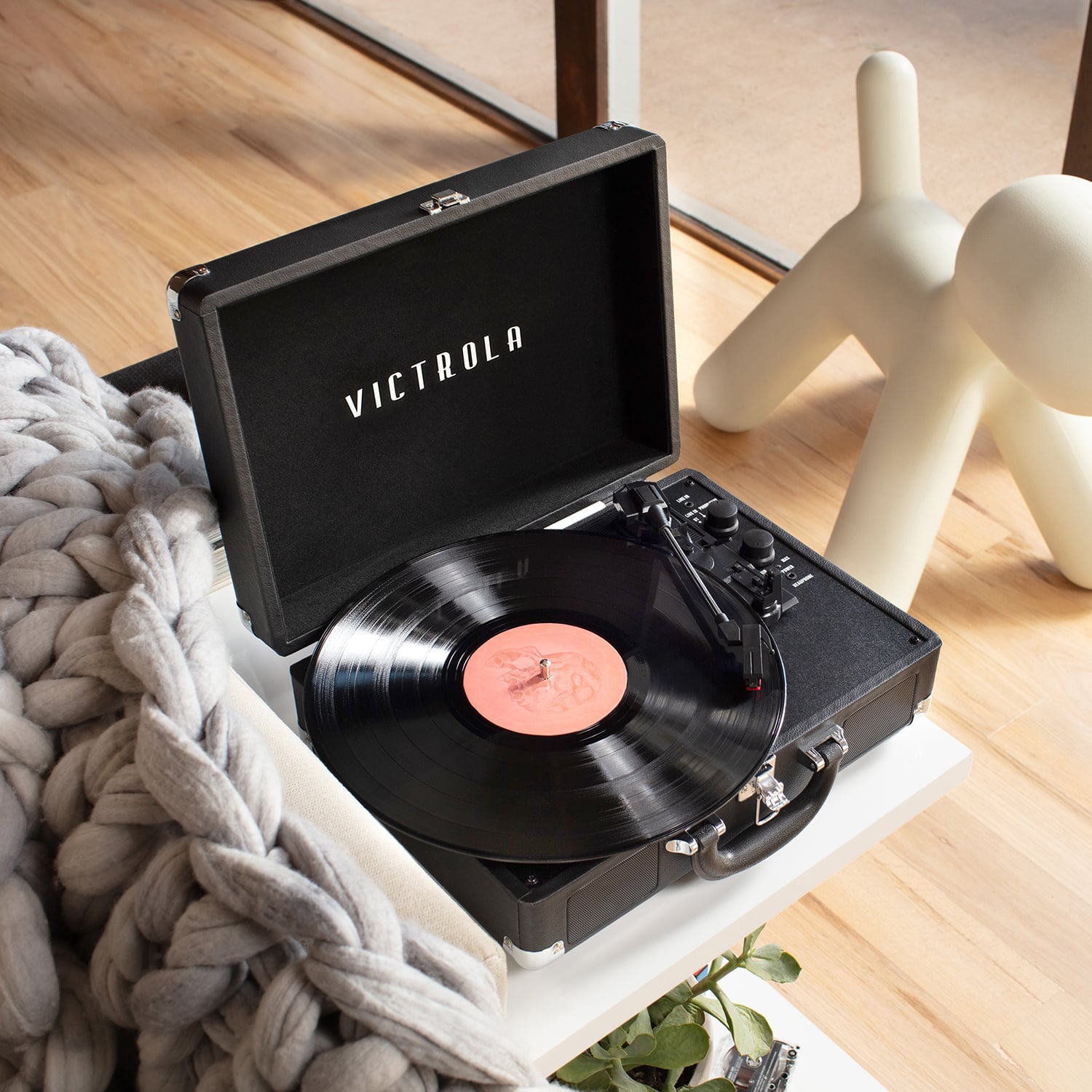 Alt View 21. Victrola - Journey+ Cassette Bluetooth Suitcase Record Player - Black.