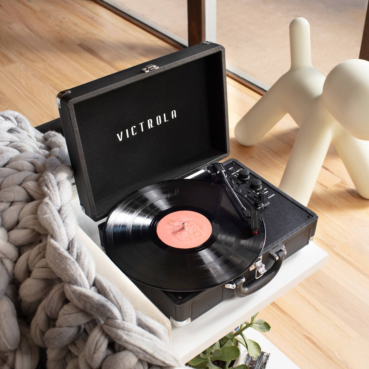 Alt View 21. Victrola - Journey+ Cassette Bluetooth Suitcase Record Player - Black.