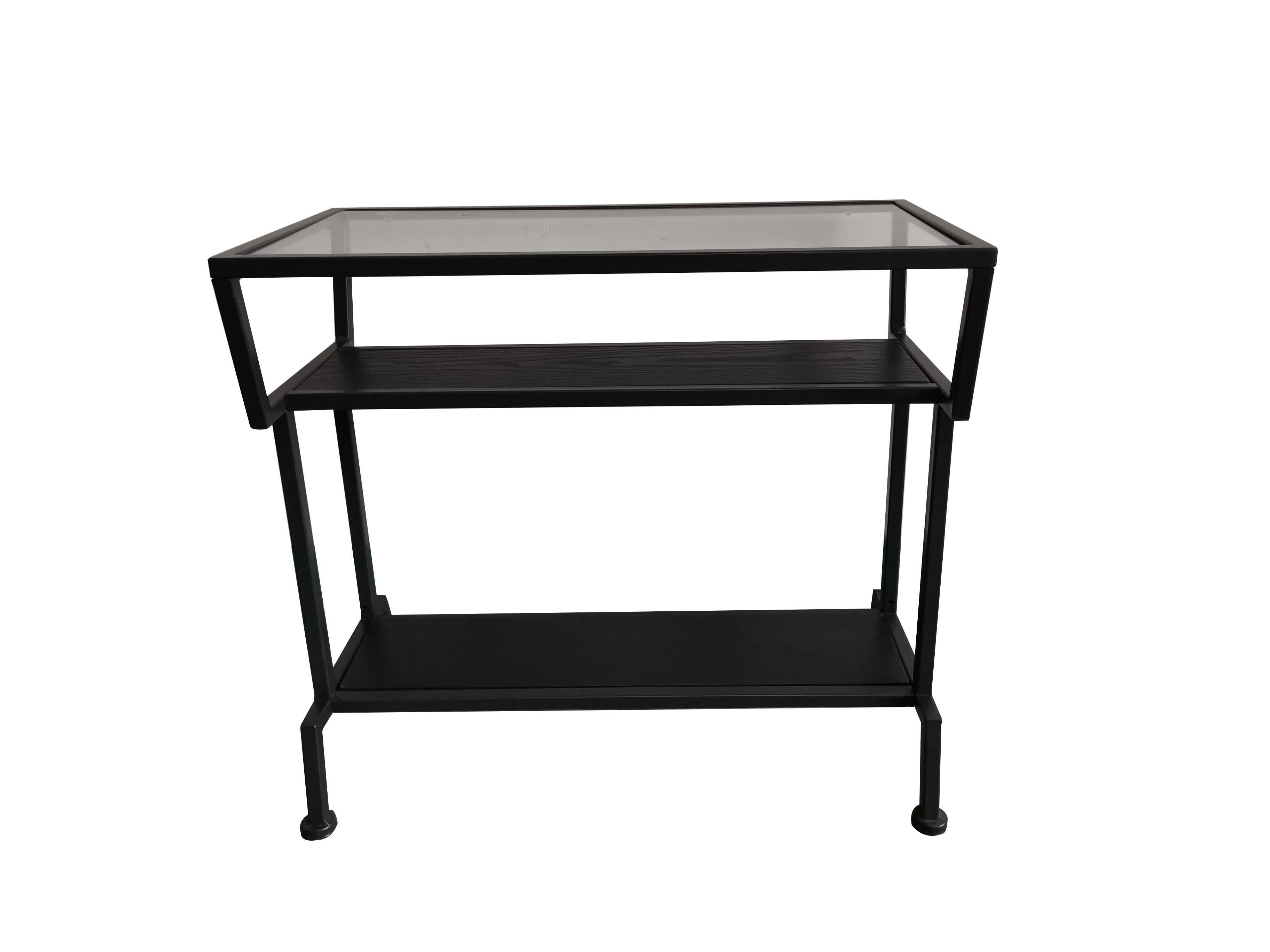 Alt View 1. Kings Brand Furniture - Kings Brand Furniture - Dosamantes Side End Table with Storage Shelves - Black.