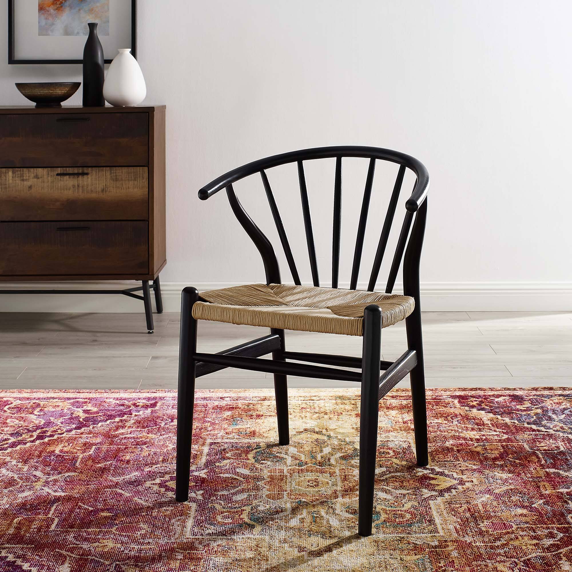 Alt View 3. Modway - Flourish Spindle Wood Dining Side Chair by Modway - Black.