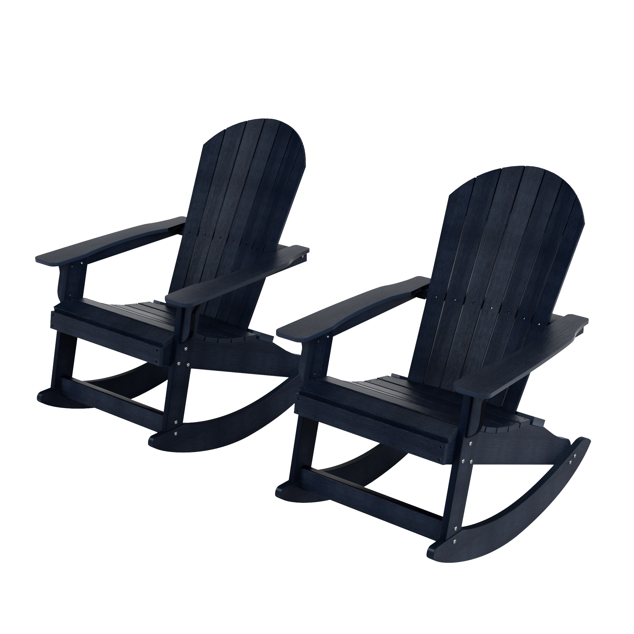 WestinTrends - Tuscany HIPS Outdoor Rocking Adirondack Chair (Set of 2) - Navy Blue