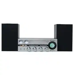 Victor Audio - Milwaukee 50W Desktop CD Stereo System w Bluetooth, CD Player & FM Radio - Silver