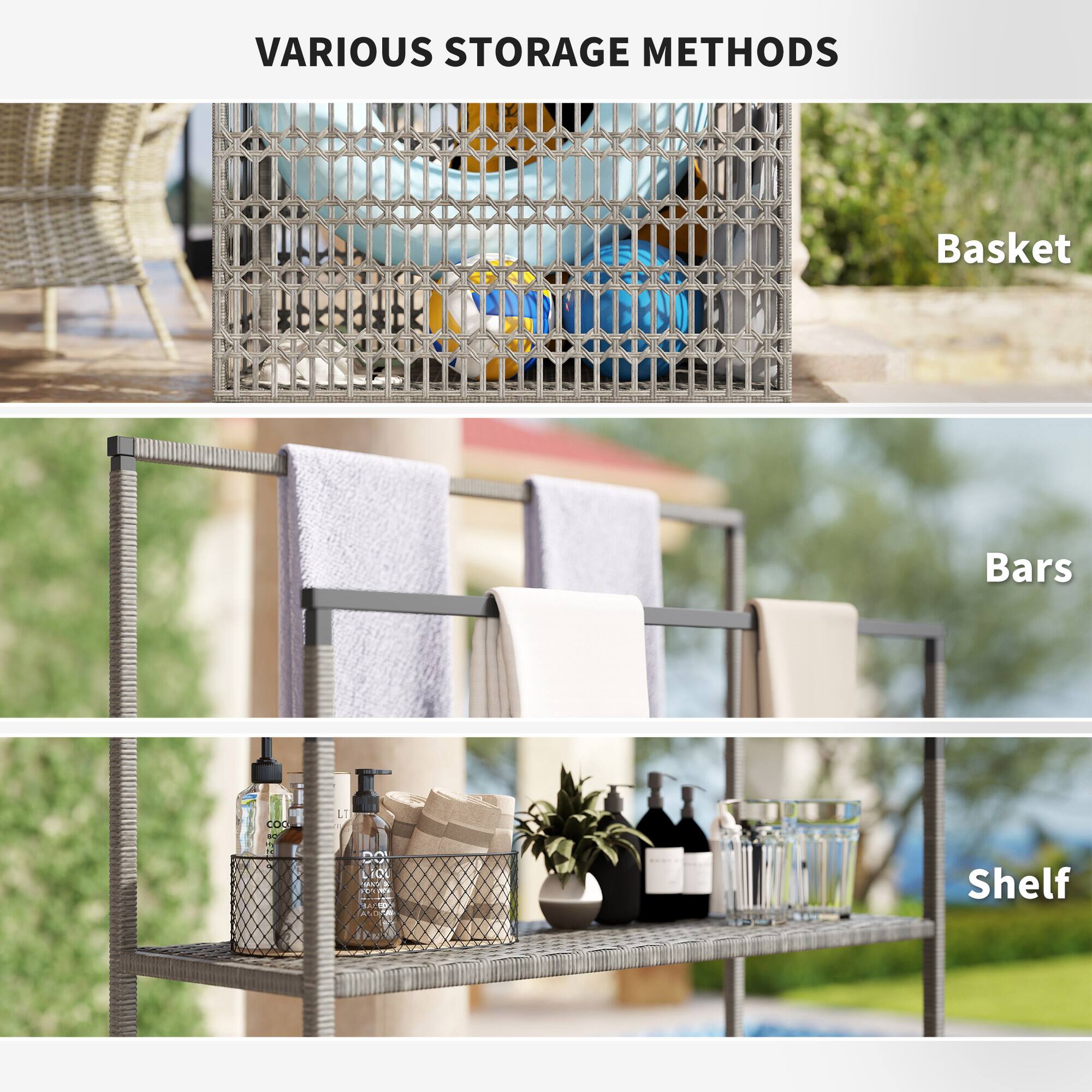VARIOUS STORAGE METHODS
Basket
Bars
Shelf