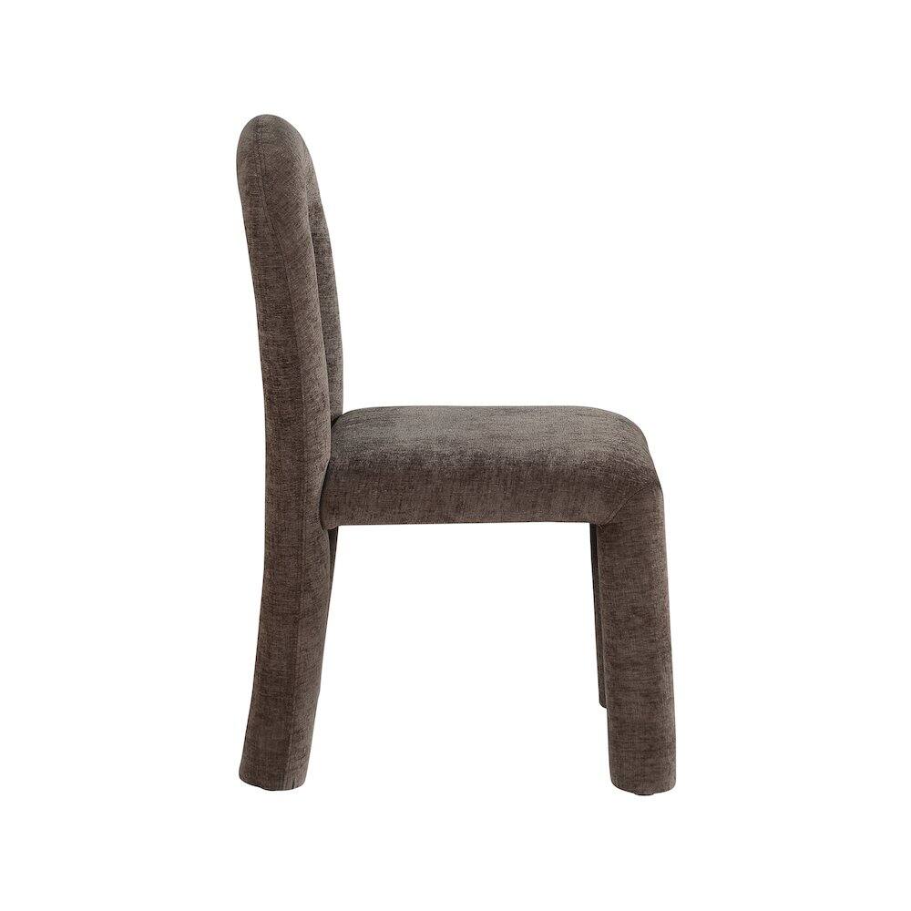 Alt View 3. Meridian Furniture - Amari Brown Chenille Fabric Dining Chair, Set of 2 - Brown.
