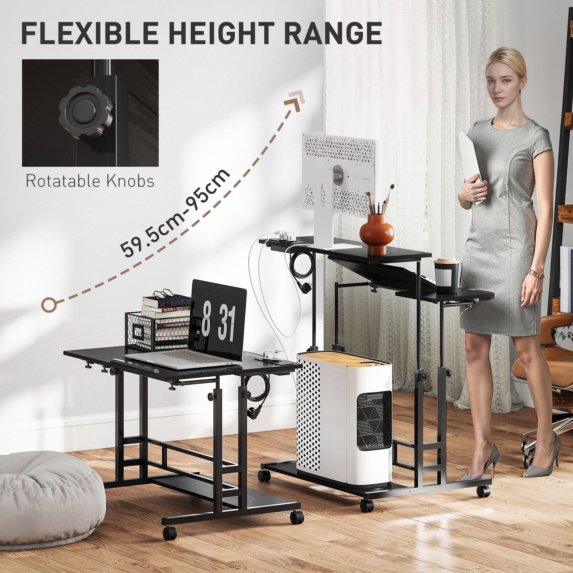 FLEXIBLE HEIGHT RANGE  
Rotatable Knobs  
59.5cm-95cm
