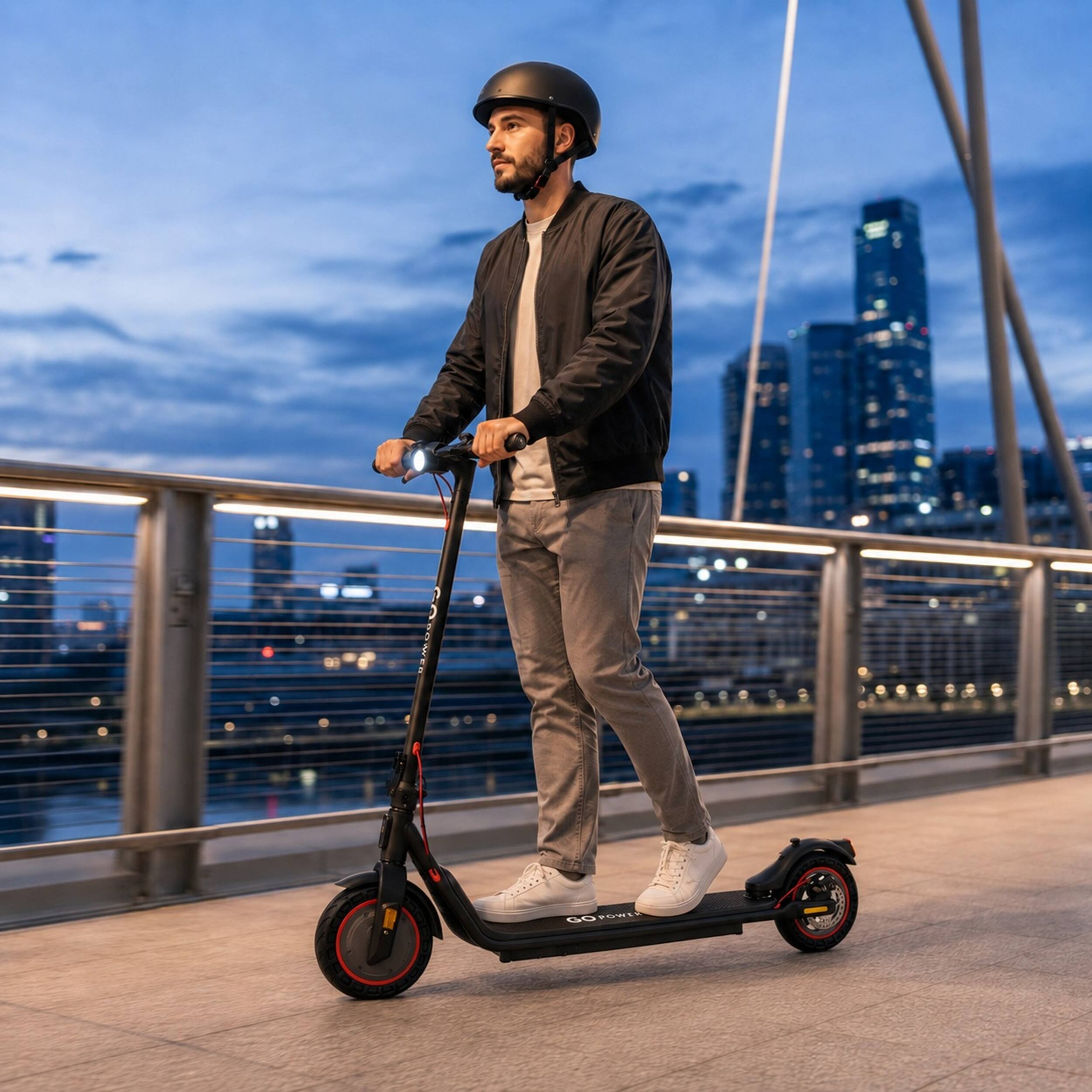 Angle. GoPowerBike - GoPowerBike GoLine Foldable Electric Scooter - Black.