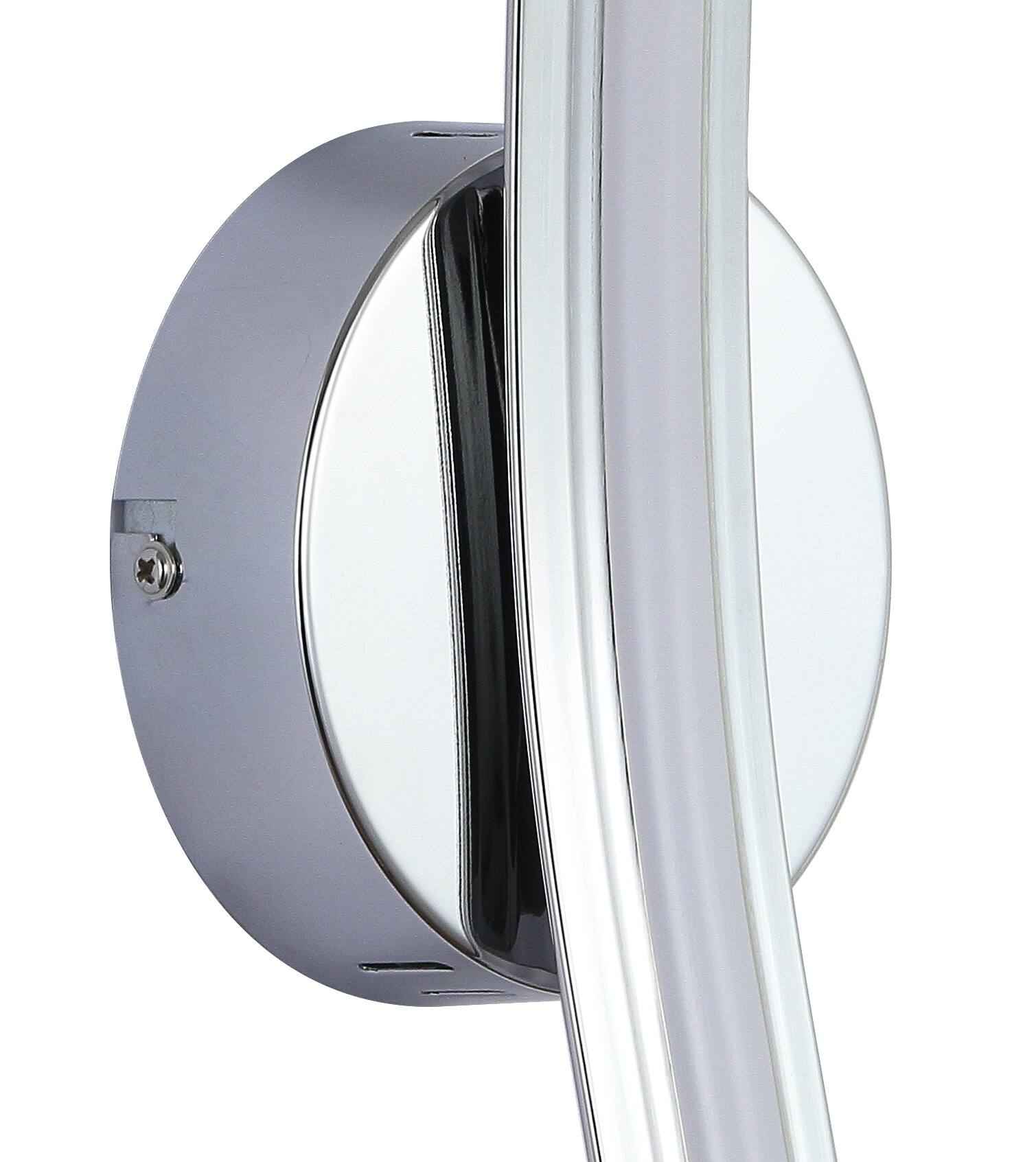 Alt View 5. Jonathan Y - Roxanna 17.7" Dimmable Integrated LED Metal Sconce, Chrome - Chrome.