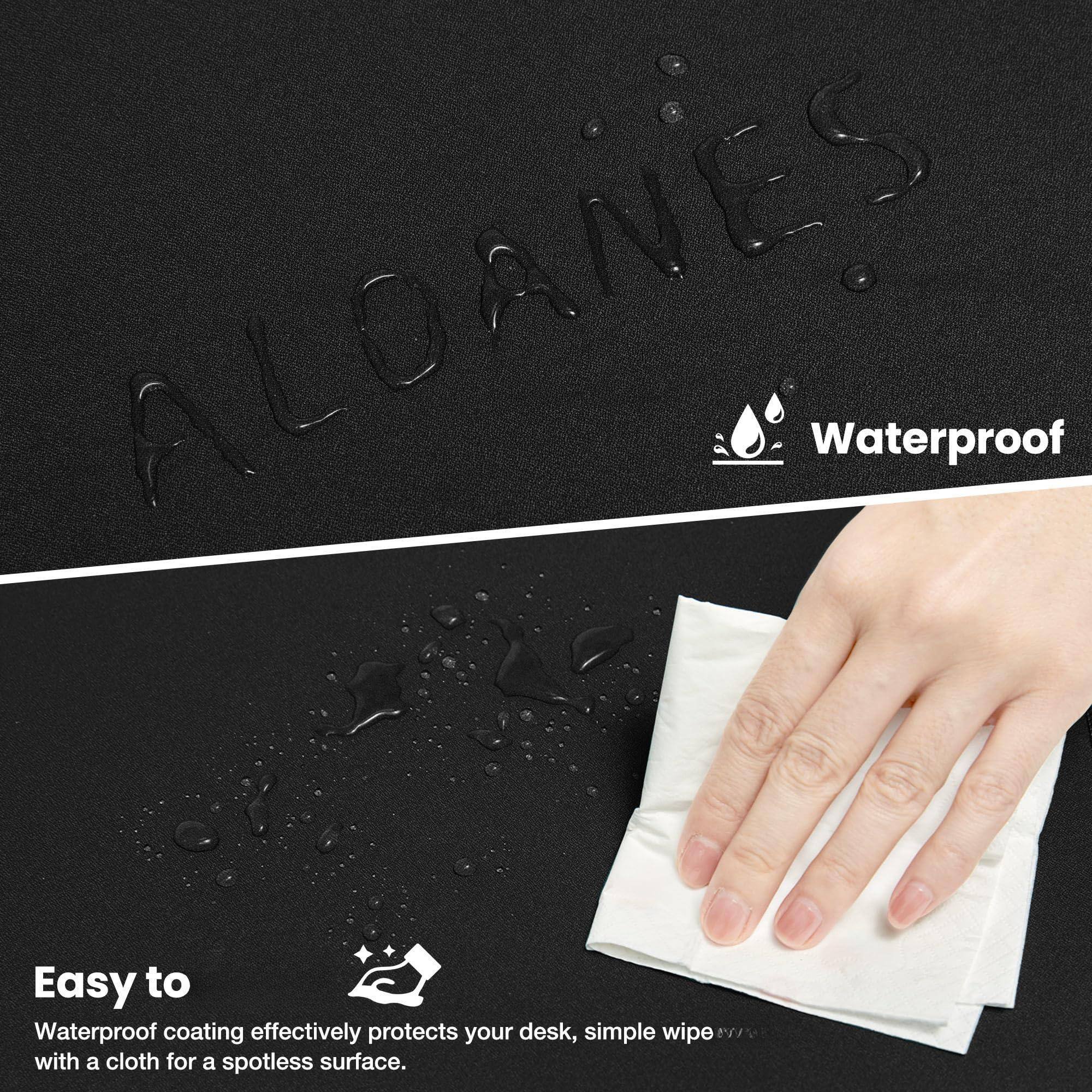 ALDANES  
Waterproof  

Easy to  
Waterproof coating effectively protects your desk, simple wipe with a cloth for a spotless surface.