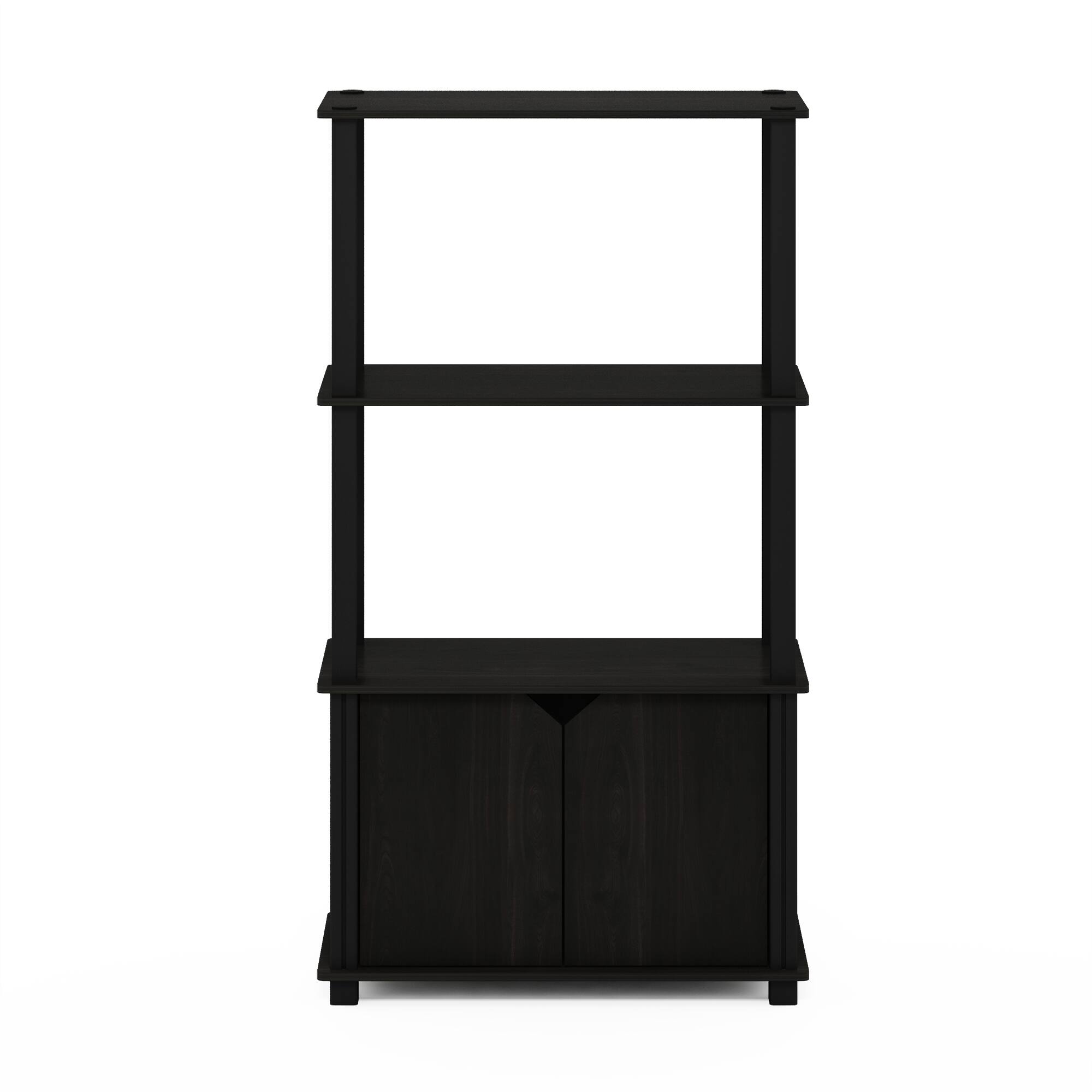 Alt View 2. Furinno - Go Green 4-Tier Multipurpose Display Shelf with Door, Espresso/Black - Espresso/Black.