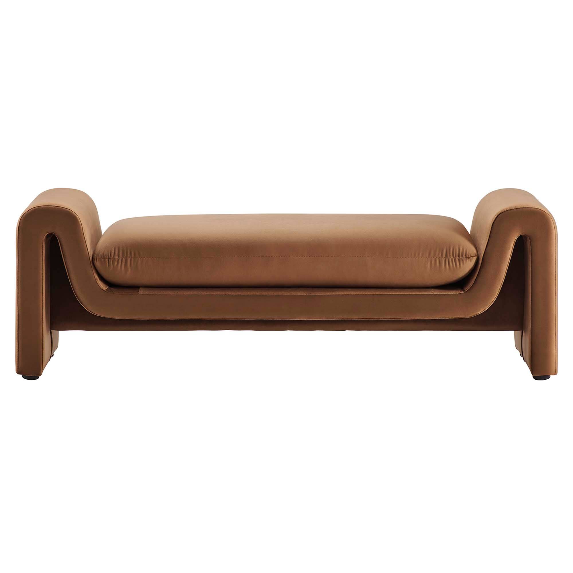 Alt View 1. Modway - Waverly Performance Velvet Bench by Modway - Brown.