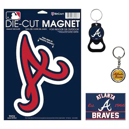 WINCRAFT
3 32085 82580
DIE-CUT MAGNET
AIMANT DECOUPÉ
IMAN DEL CORTE DEL DADO
FOR INDOOR OR OUTDOOR
DURABLE A L'EXTÉRIEUR / DURABILIDAD PARA EXTERIOR
PUSH HERE TO REMOVE MAGNET
Atlanta Braves
WinCraft Inc.
Winona, MN 55987
Major League Baseball trademarks and copyrights are used with permission of Major League Baseball.
MLB.com / WinCraftMS
Est. 1966
ATLANTA
BRAVES