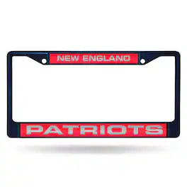 Rico Industries - New England Patriots Navy Painted Metal Laser Cut License Plate Frame - Multi