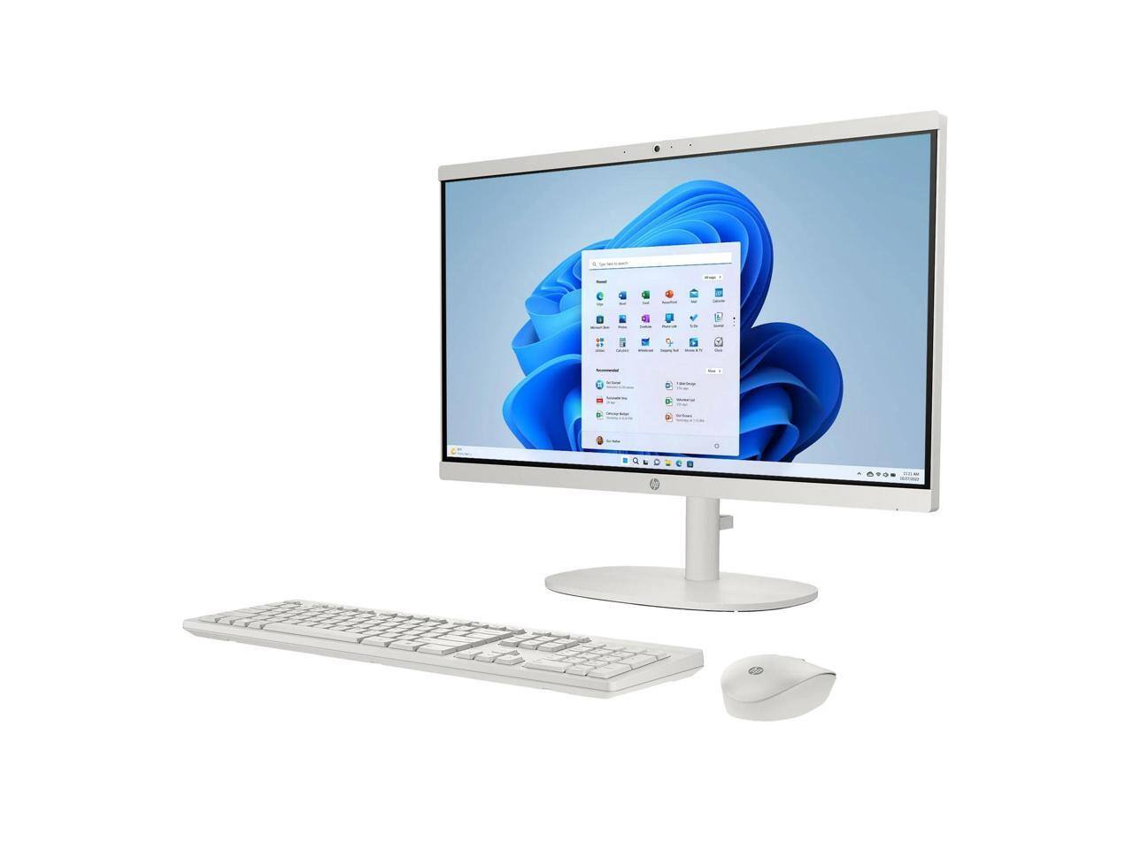 Alt View 2. HP - HP 22-dg0003w 21.45" FHD AIO Intel Pentium J5040 2.0GHz 8GB 128GB W11H - White.