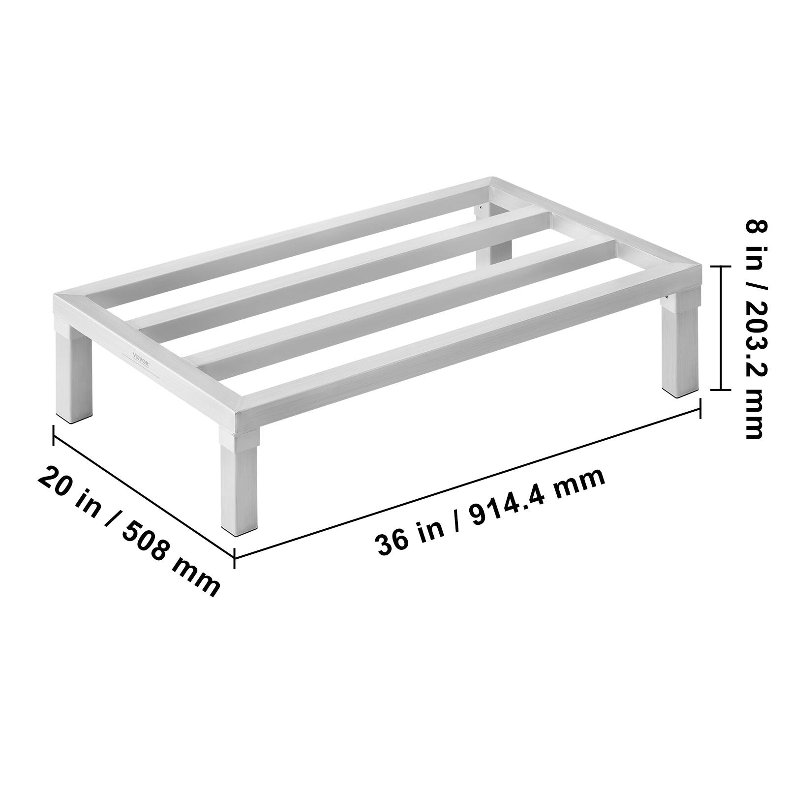 - 20 in / 508 mm
- 36 in / 914.4 mm
- 8 in / 203.2 mm
