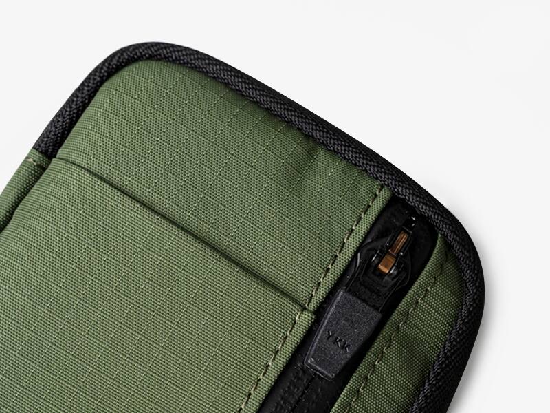 Alt View 6. ALPAKA - HUB Pouch V2 - RFID Wallet Organizer Pouch - Compact pocket EDC for cash, cards & small essentials - Green Axoflux 210D.