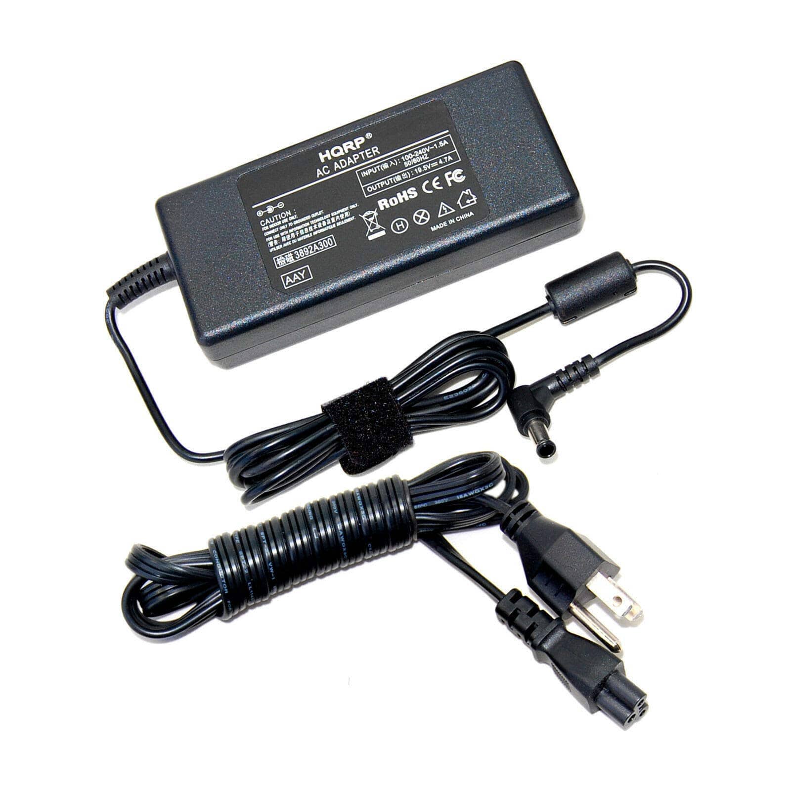 HQRP - 19.5V AC Adapter for Sony Bravia TV ACDP-085N02 (1-492-734-11) KDL-32W600/32W650/40W580/40W590 Power Supply - Black