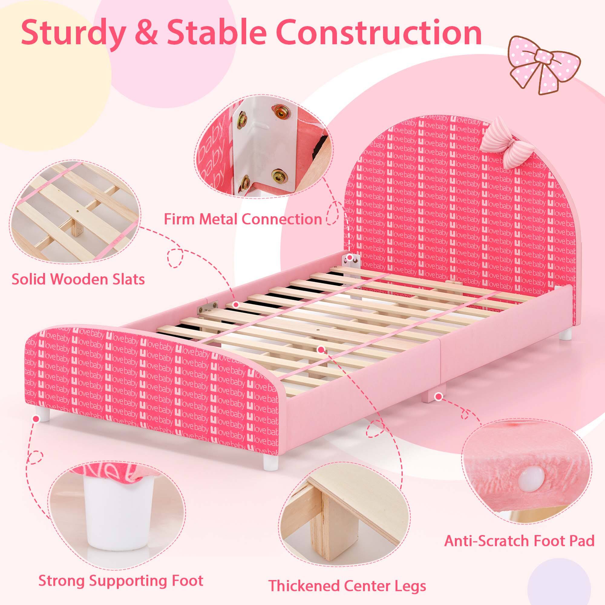 Sturdy & Stable Construction

- Solid Wooden Slats
- Firm Metal Connection
- Strong Supporting Foot
- Thickened Center Legs
- Anti-Scratch Foot Pad