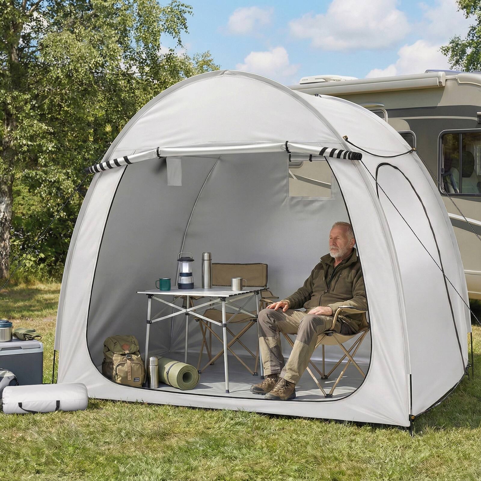 Alt View 2. Winado - Bike Tent, Outdoor Portable Bicycle Storage Sheds with 210D Oxford Fabric PU4000 Waterproof Cover for 4-5 Bikes.