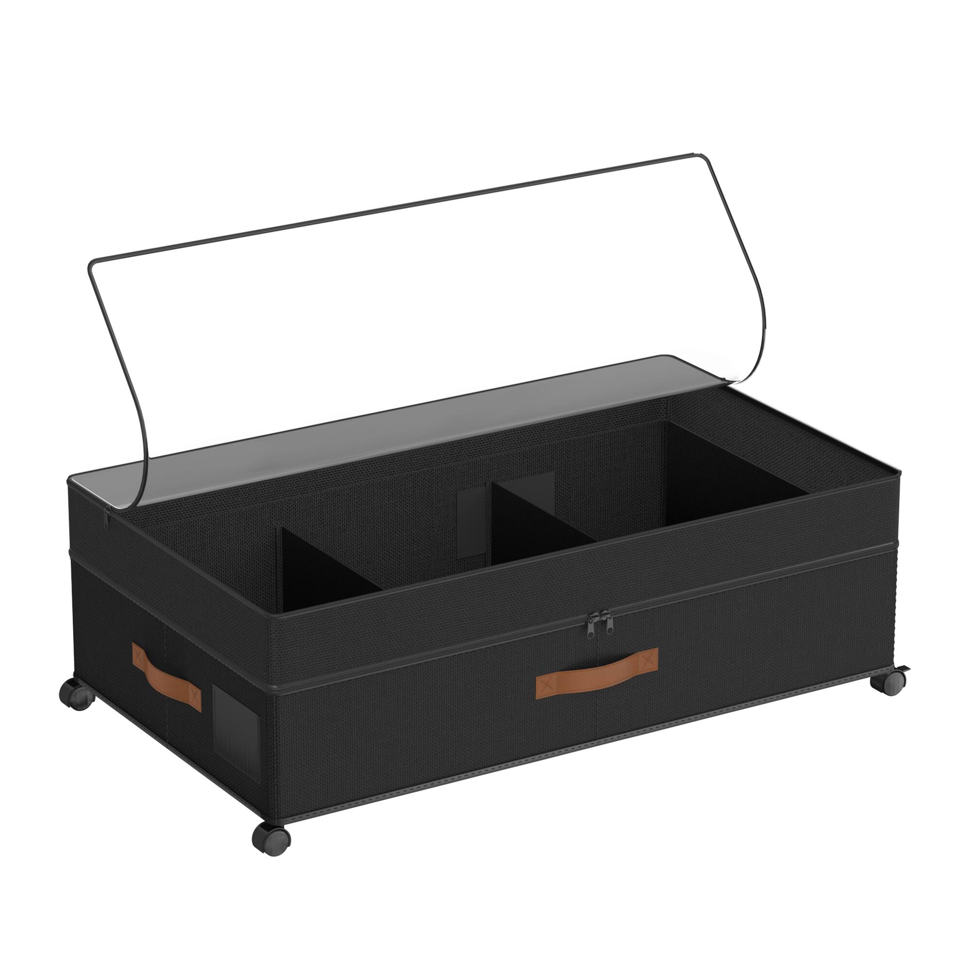 Alt View 2. Malletson - Under Bed Storage with Wheels, Adjustable Storage for Underbed with Lids(2 Pack) - Black.