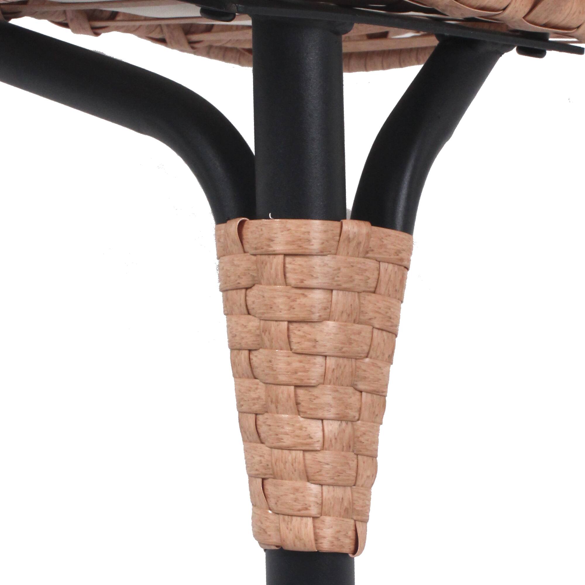 Alt View 2. Mondawe - Patio PE Rattan Arc Back Egg Chair with 8-Inch Cushion - Natural.