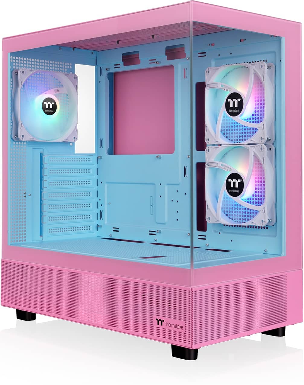 Thermaltake - View 270 Plus TG ARGB E-ATX Mid-Tower PC Case - Bubble Pink - Front_Zoom