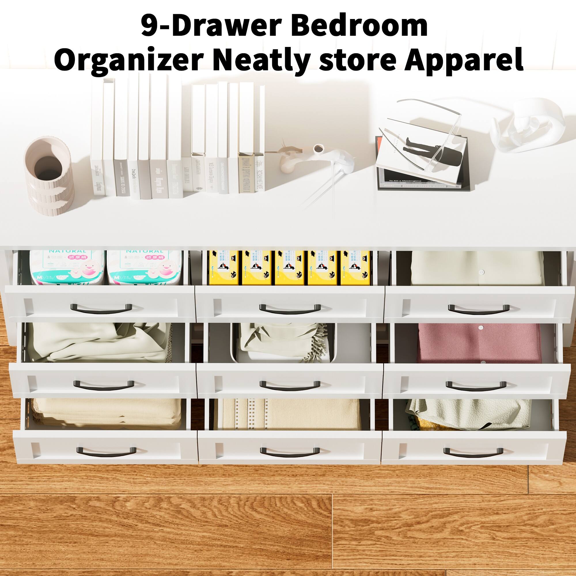 9-Drawer Bedroom Organizer Neatly store Apparel