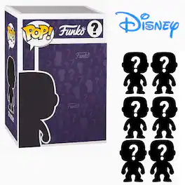 Set of 6 Surprise Mystery Disney Funko Pop! Randomly Selected - Black