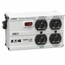 Eaton Tripp Lite Series Isobar 4-Outlet 230V Surge Protector, 6 ft. (1.83 m) Cord with Right-Angle Plug, 330 Joules - Unknown