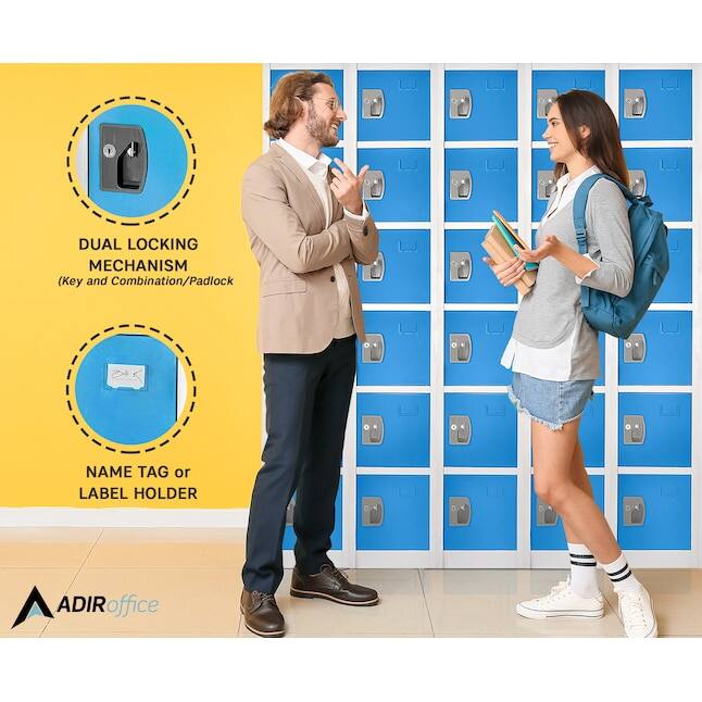 DUAL LOCKING MECHANISM (Key and Combination/Padlock), NAME TAG or LABEL HOLDER, ADIR office