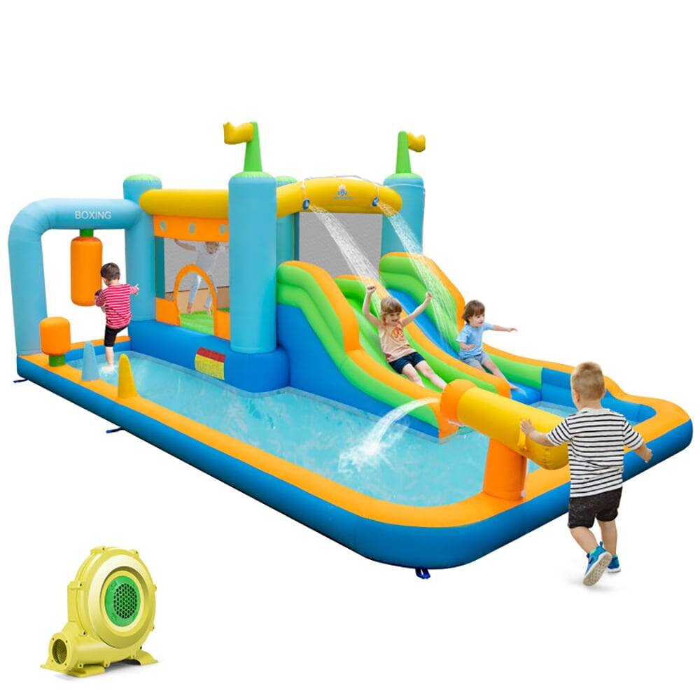 Alt View 5. Pefilos - Giant Inflatable Water Slide for Kids Aged 3-10 Years (with 735W Blower), Bounce House for Kids and Toddler, Inflatable - Blue.