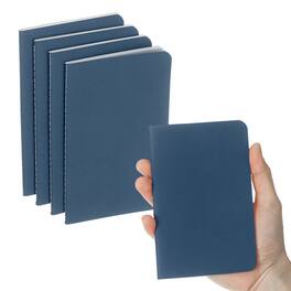Unique Bargains - 4pcs A6 Notebook, Mini Pocket Kraft Memo Notepads Lined Sketchbook 3.5x5.5 Inch 30 Sheets for Office Travel - Blue Tone