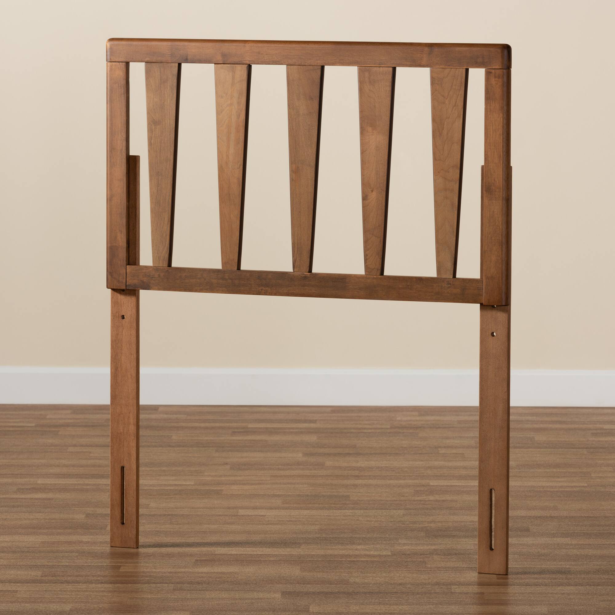 Back. Baxton Studio - Duncan Modern and Contemporary Finished Wood Twin Size Headboard - Ash Walnut.